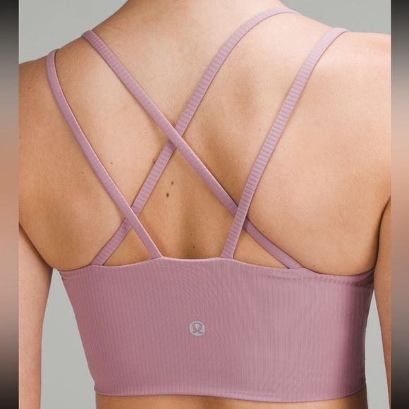 LULULEMON LIKE A CLOUD LONG LINE BRA B/C RIBBED ROSE BLUSH SIZE 12 NWT - Picture 3 of 7